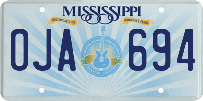 MS license plate OJA694