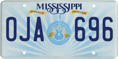 MS license plate OJA696
