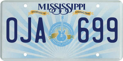 MS license plate OJA699