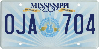 MS license plate OJA704