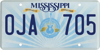 MS license plate OJA705