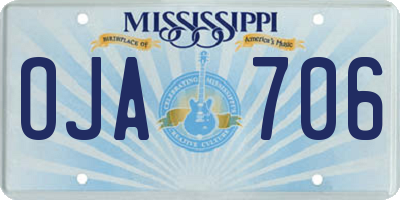 MS license plate OJA706