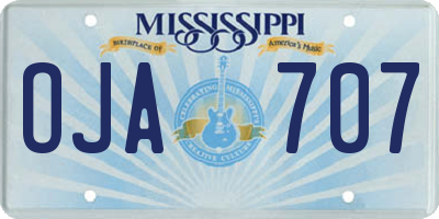 MS license plate OJA707