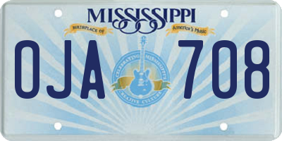 MS license plate OJA708