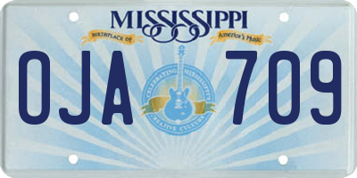 MS license plate OJA709