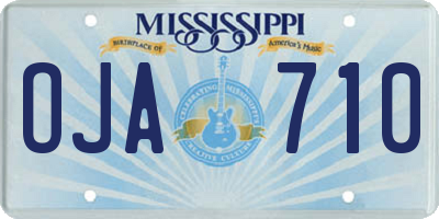 MS license plate OJA710