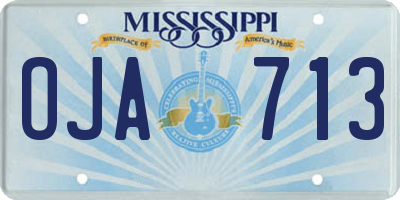MS license plate OJA713
