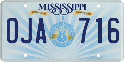 MS license plate OJA716