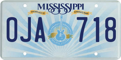 MS license plate OJA718