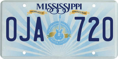 MS license plate OJA720
