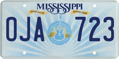 MS license plate OJA723