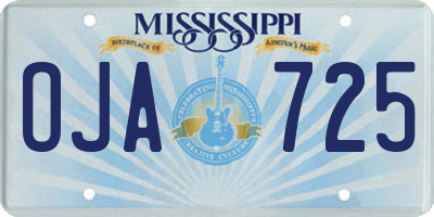 MS license plate OJA725