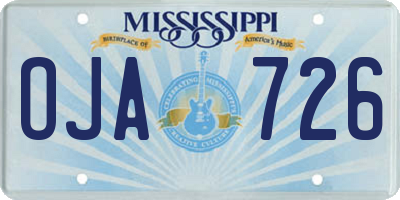 MS license plate OJA726