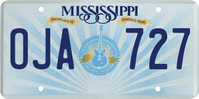 MS license plate OJA727