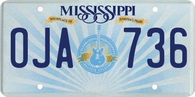 MS license plate OJA736