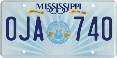 MS license plate OJA740