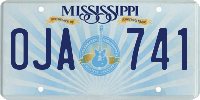 MS license plate OJA741