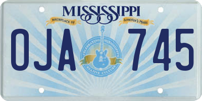 MS license plate OJA745