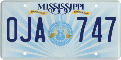 MS license plate OJA747