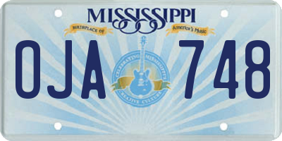 MS license plate OJA748