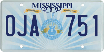 MS license plate OJA751