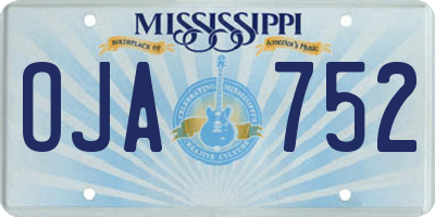 MS license plate OJA752
