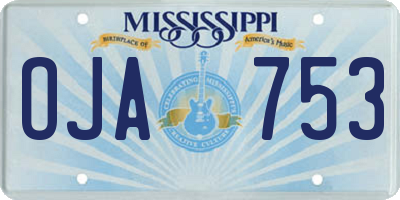 MS license plate OJA753