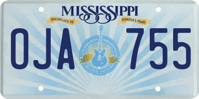 MS license plate OJA755