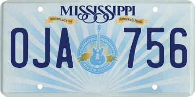 MS license plate OJA756