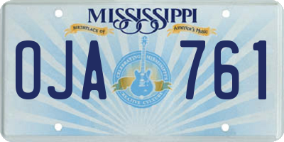 MS license plate OJA761