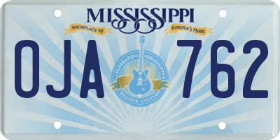 MS license plate OJA762
