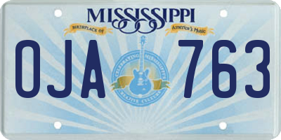 MS license plate OJA763