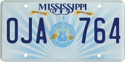 MS license plate OJA764