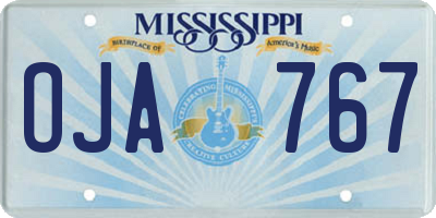 MS license plate OJA767
