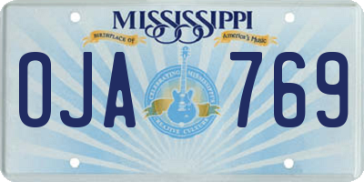 MS license plate OJA769