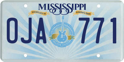 MS license plate OJA771