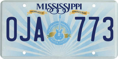 MS license plate OJA773
