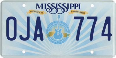 MS license plate OJA774