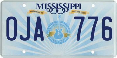 MS license plate OJA776