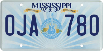 MS license plate OJA780