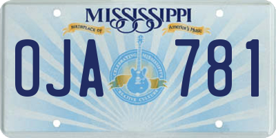 MS license plate OJA781