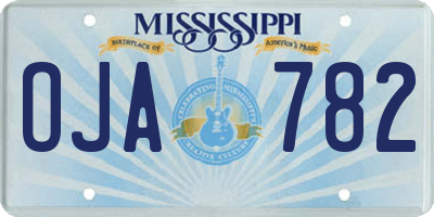 MS license plate OJA782
