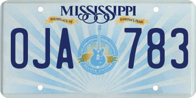 MS license plate OJA783