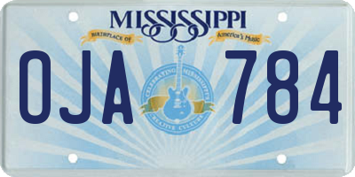 MS license plate OJA784