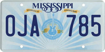 MS license plate OJA785