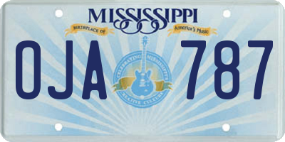 MS license plate OJA787