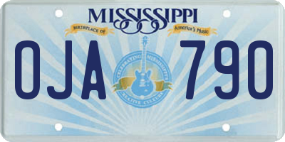 MS license plate OJA790