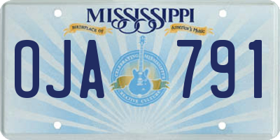 MS license plate OJA791