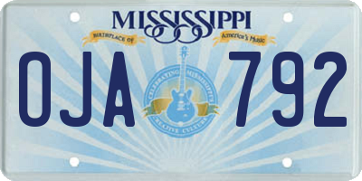 MS license plate OJA792