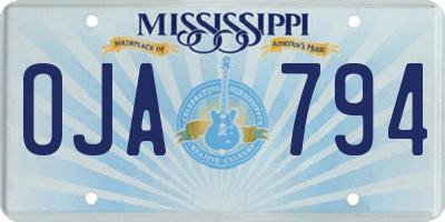 MS license plate OJA794